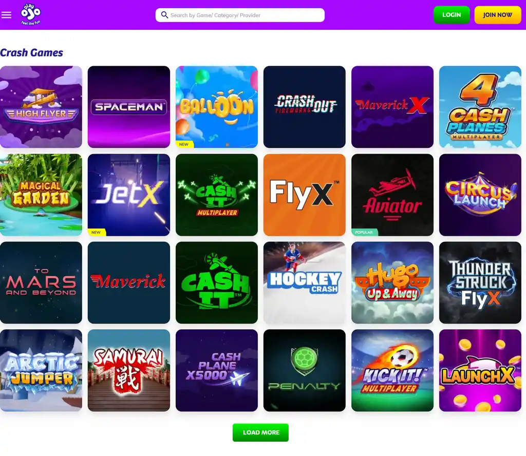 PlayOJO Casino Crash Games